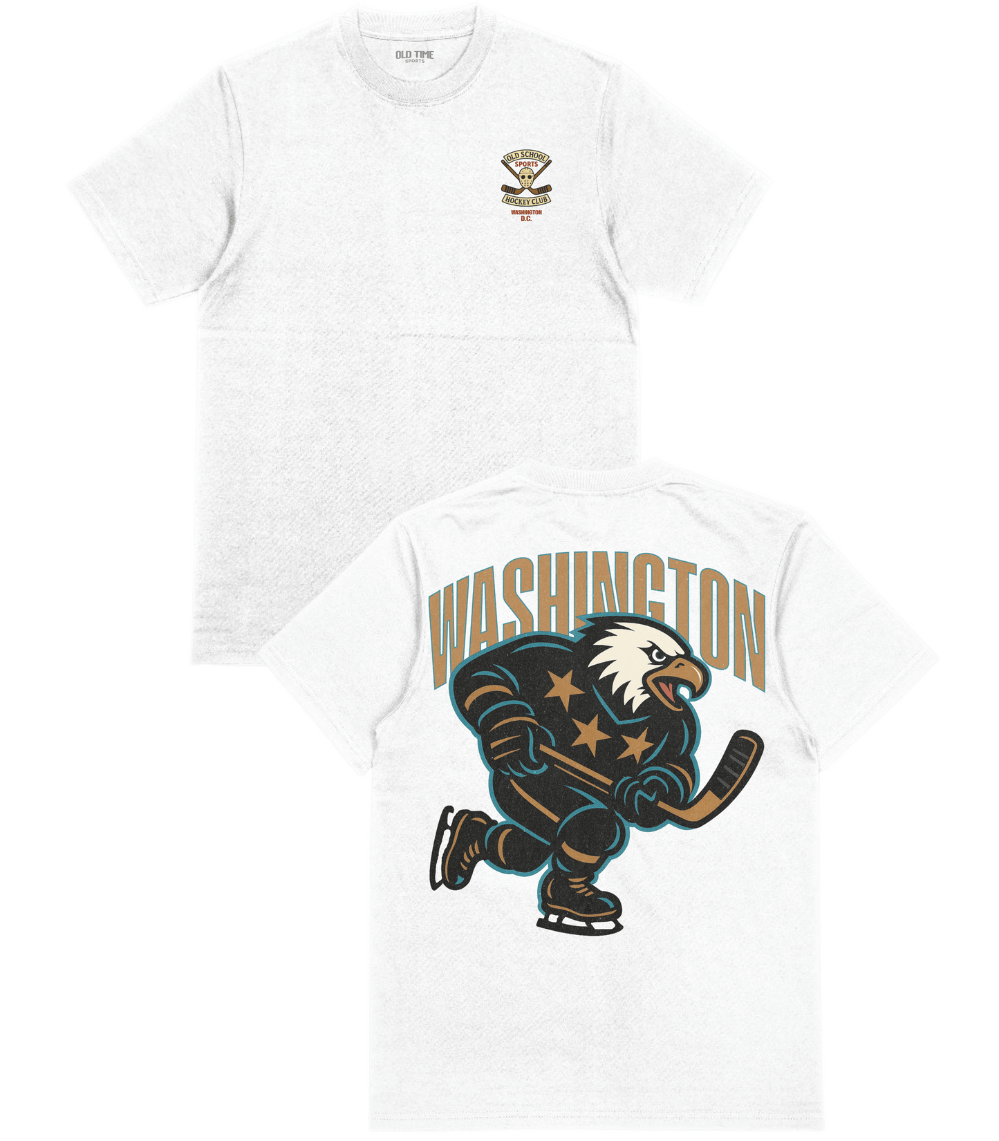 White t-shirt with 'Washington' and eagle graphic on a white background