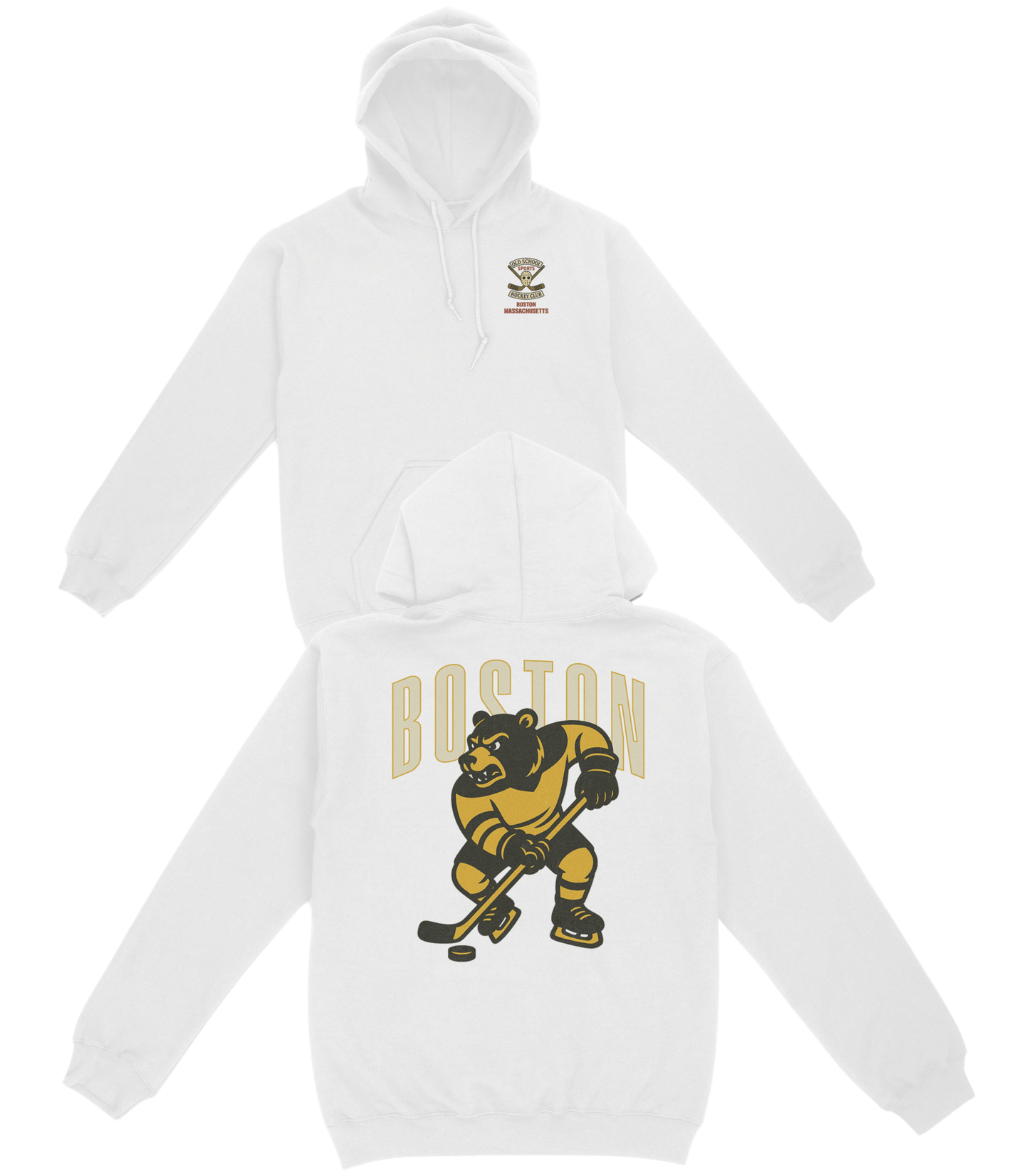 Boston Hockey v2 Basic Hoodie - Old Time Sports