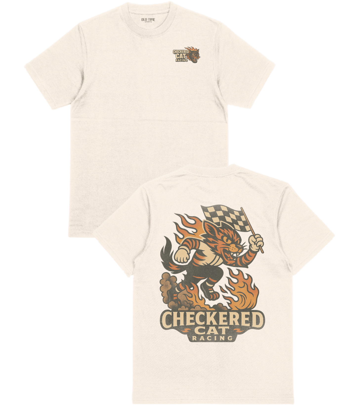 Checkered Cat T-Shirt - Old Time Sports