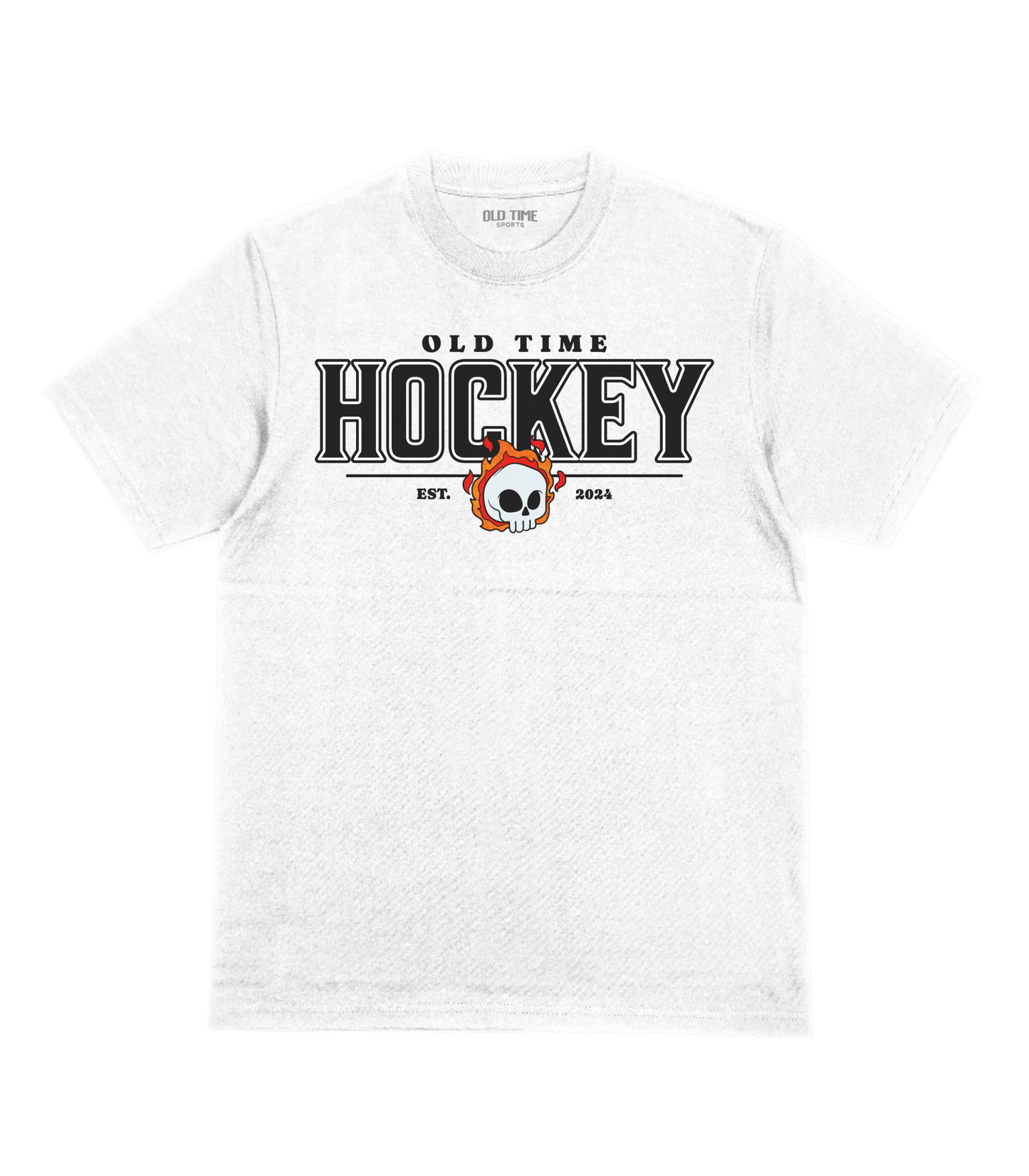 Flaming Skull Hockey T-Shirt - Old Time Sports