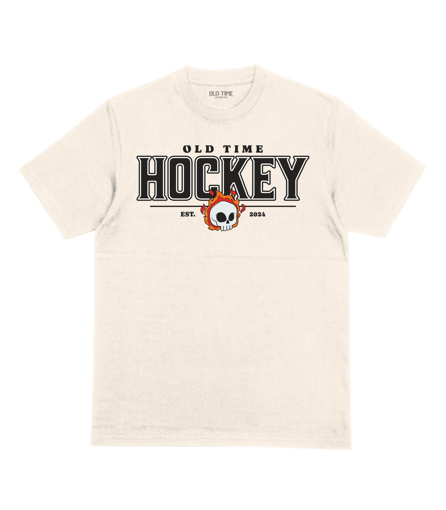 Flaming Skull Hockey T-Shirt - Old Time Sports