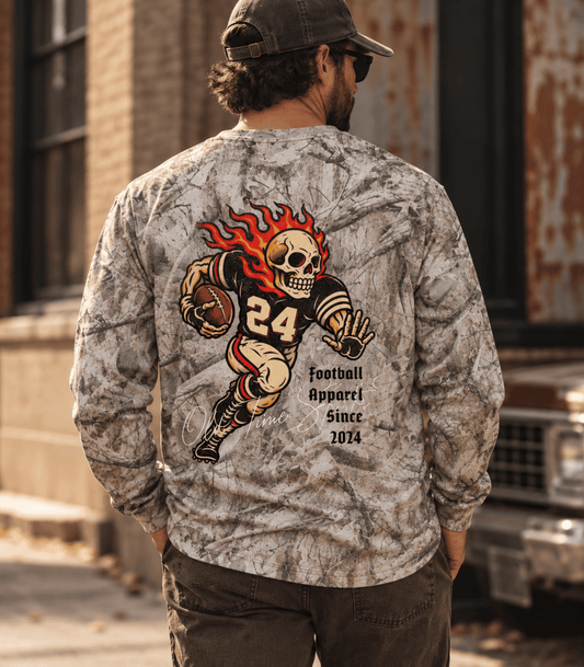 Football Mascot Waffle Camo Longsleeve - Old Time Sports