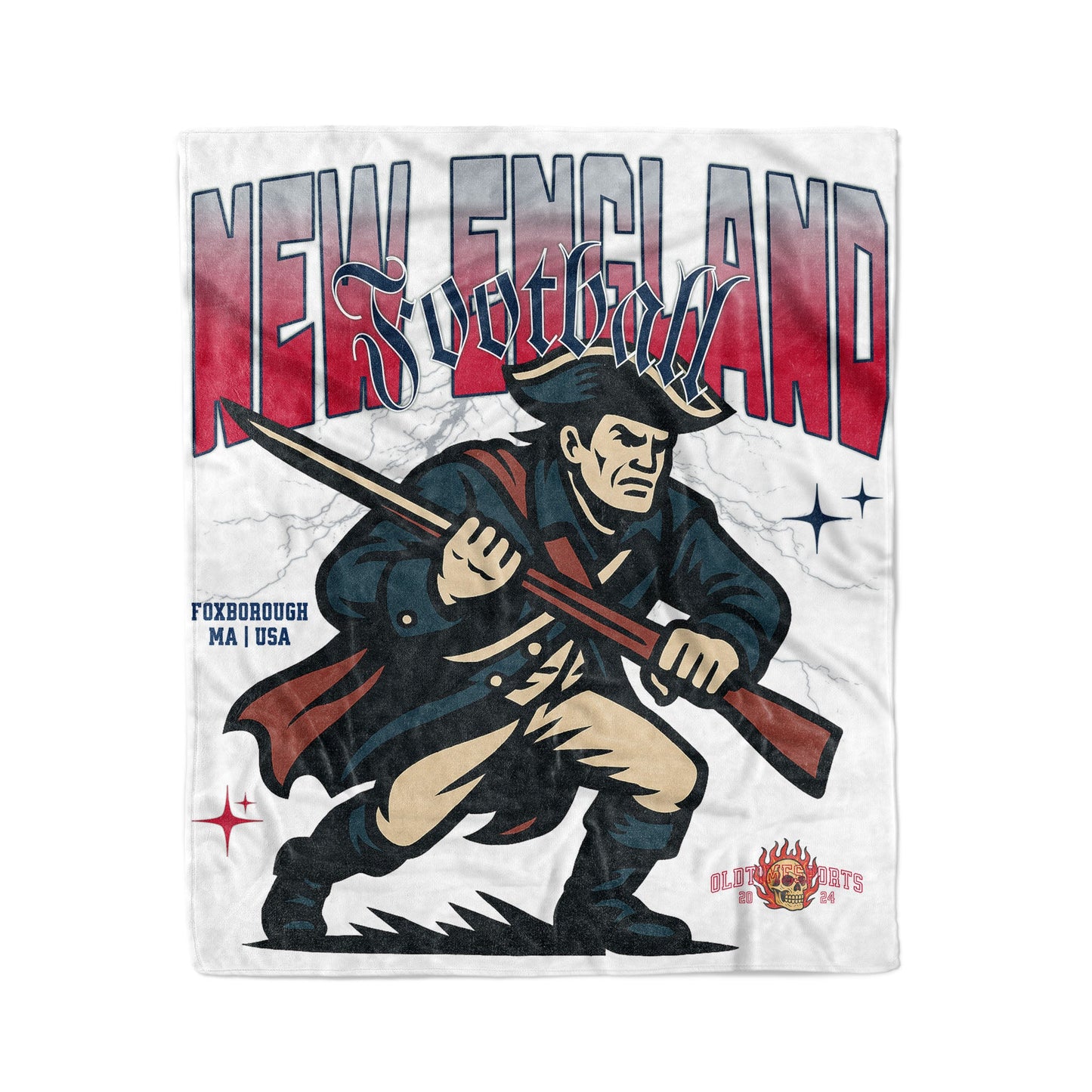 New England Football 50x60in Fleece Blanket - Old Time Sports