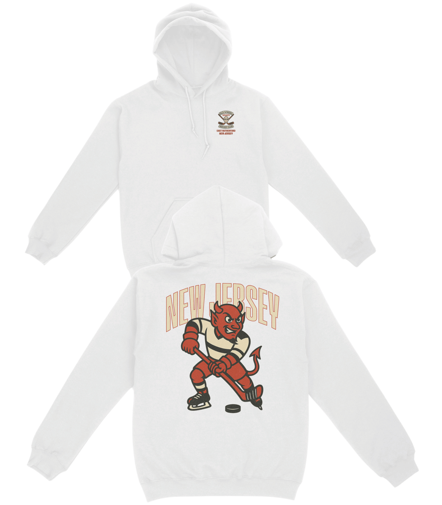New Jersey Hockey v1 Basic Hoodie - Old Time Sports