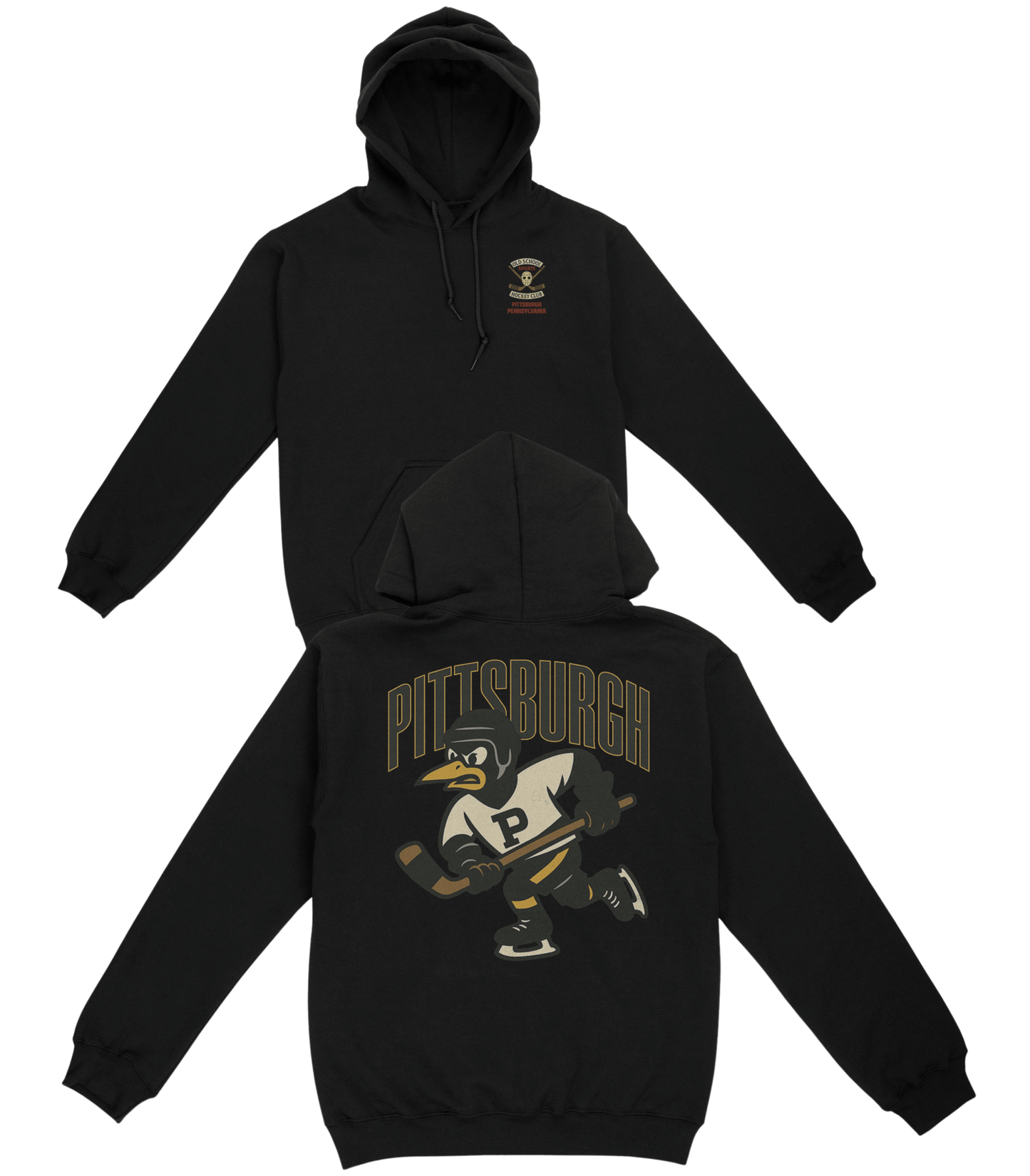 Pittsburgh Hockey v3 Basic Hoodie - Old Time Sports