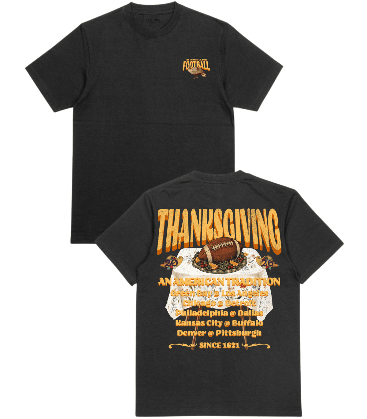 Thankful for Football T-Shirt - Old Time Sports