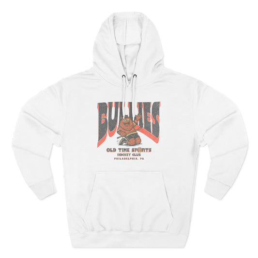 White hoodie with a graphic design on a white background