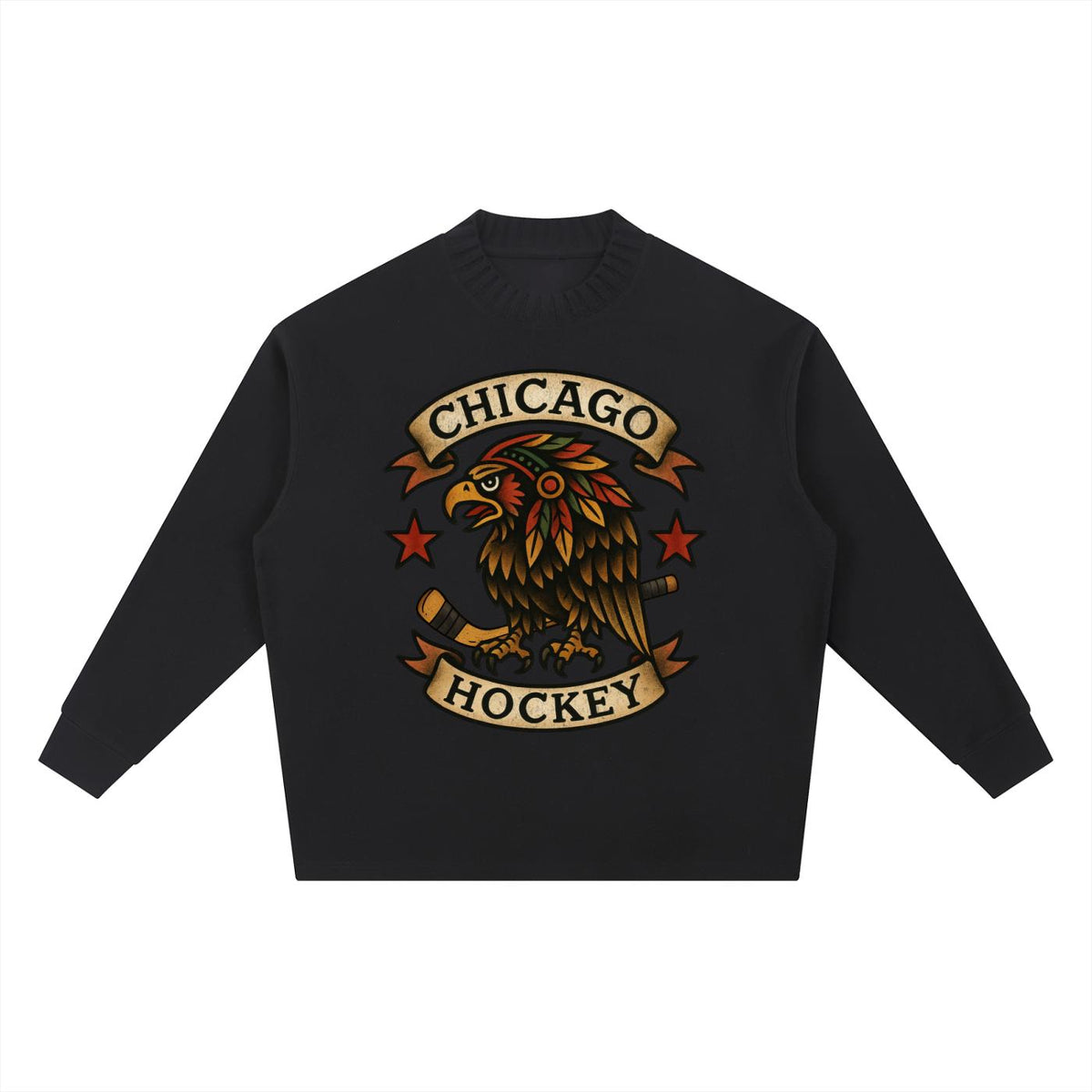 chicago,hockey,knitted,sweater,one,unisex,dtg,tapstitch