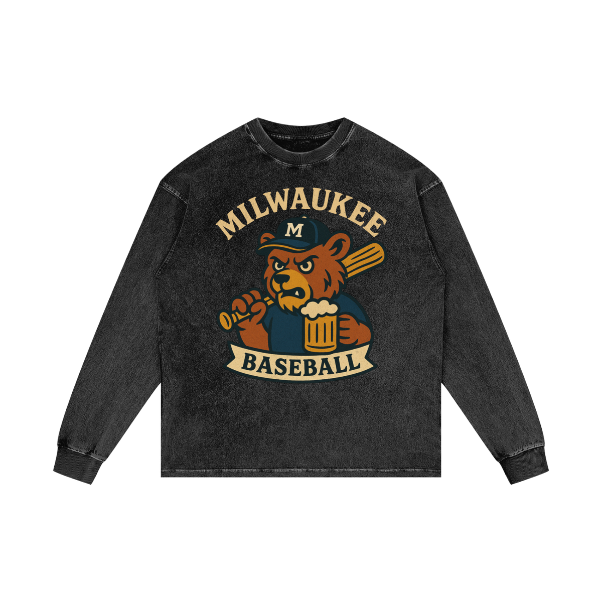 milwaukee,baseball,tapstitch,one,unisex,longsleeve,dtg