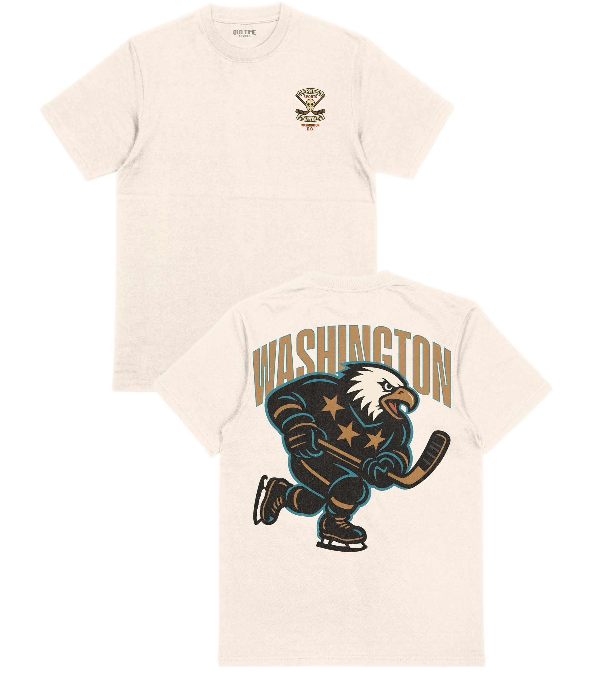White t-shirt with eagle graphic and 'Washington' text on a white background