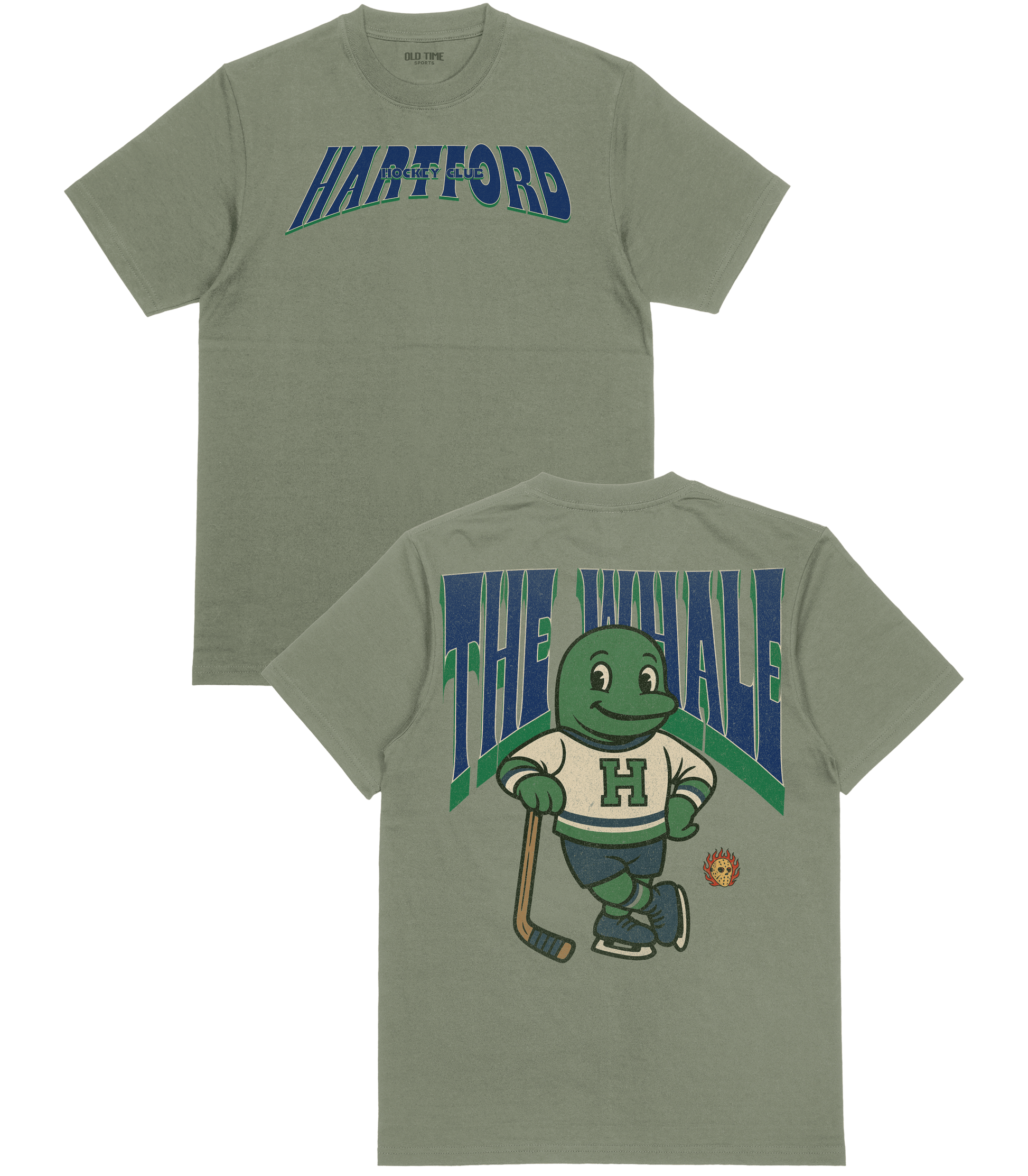 Green t-shirt with 'Hartford' text and cartoon turtle design on a white background