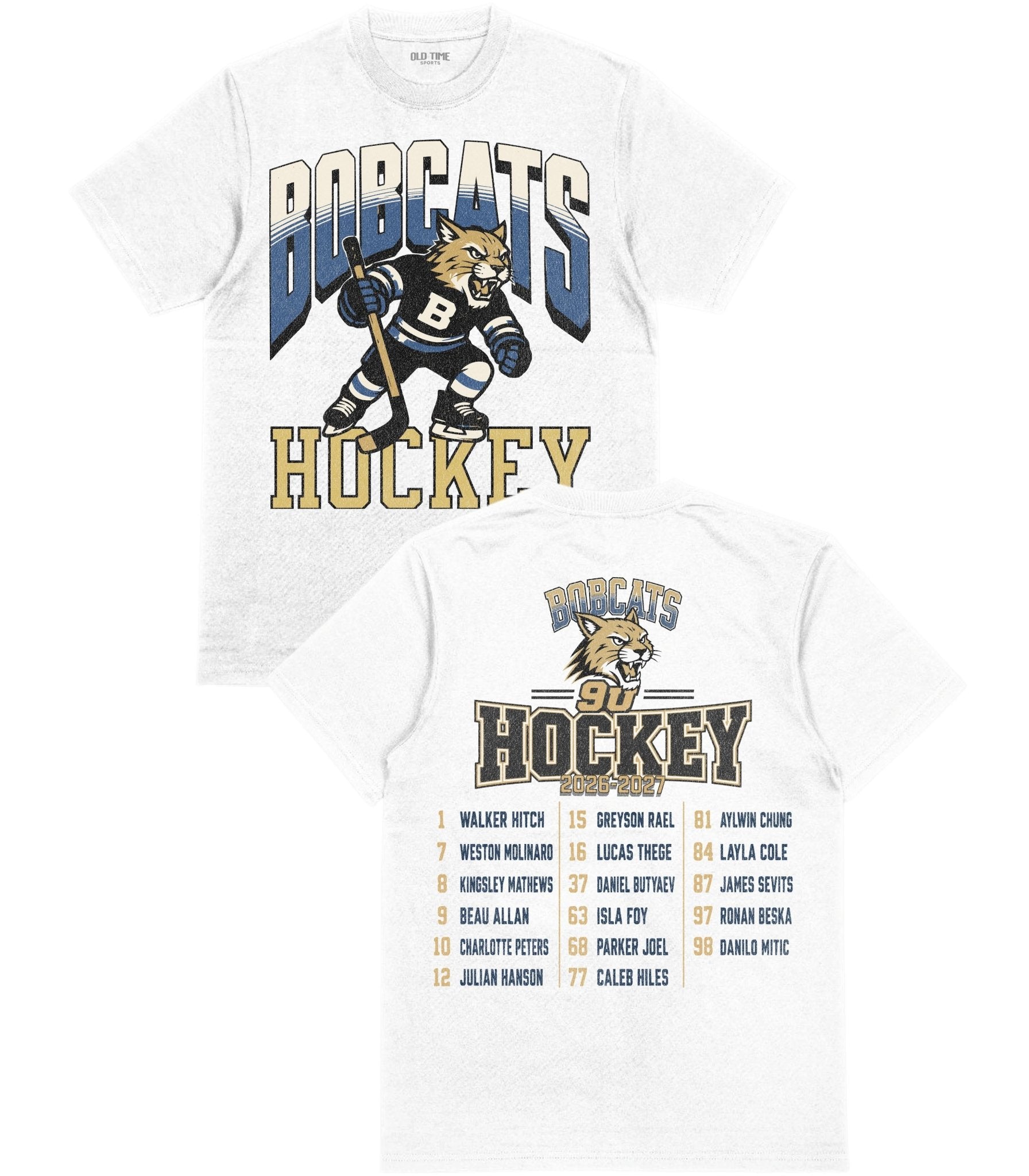9U Bobcats Hockey Adult T-Shirt - Old Time Sports