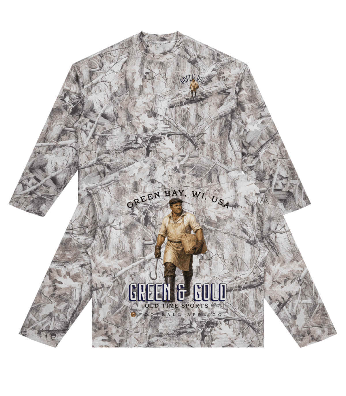 Green & Gold Waffle Camo Longsleeve