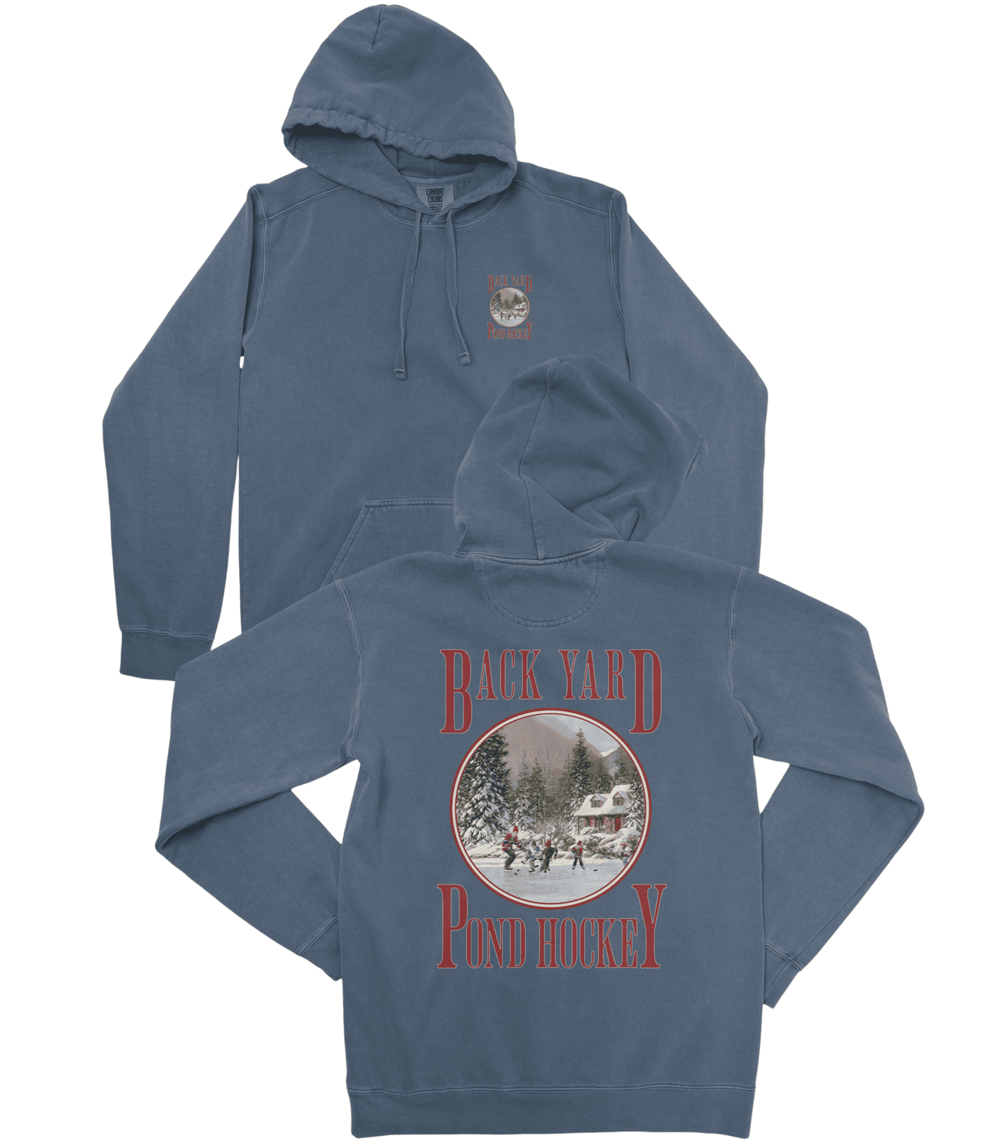 Back Yard Pond Hockey Premium Hoodie - Old Time Sports