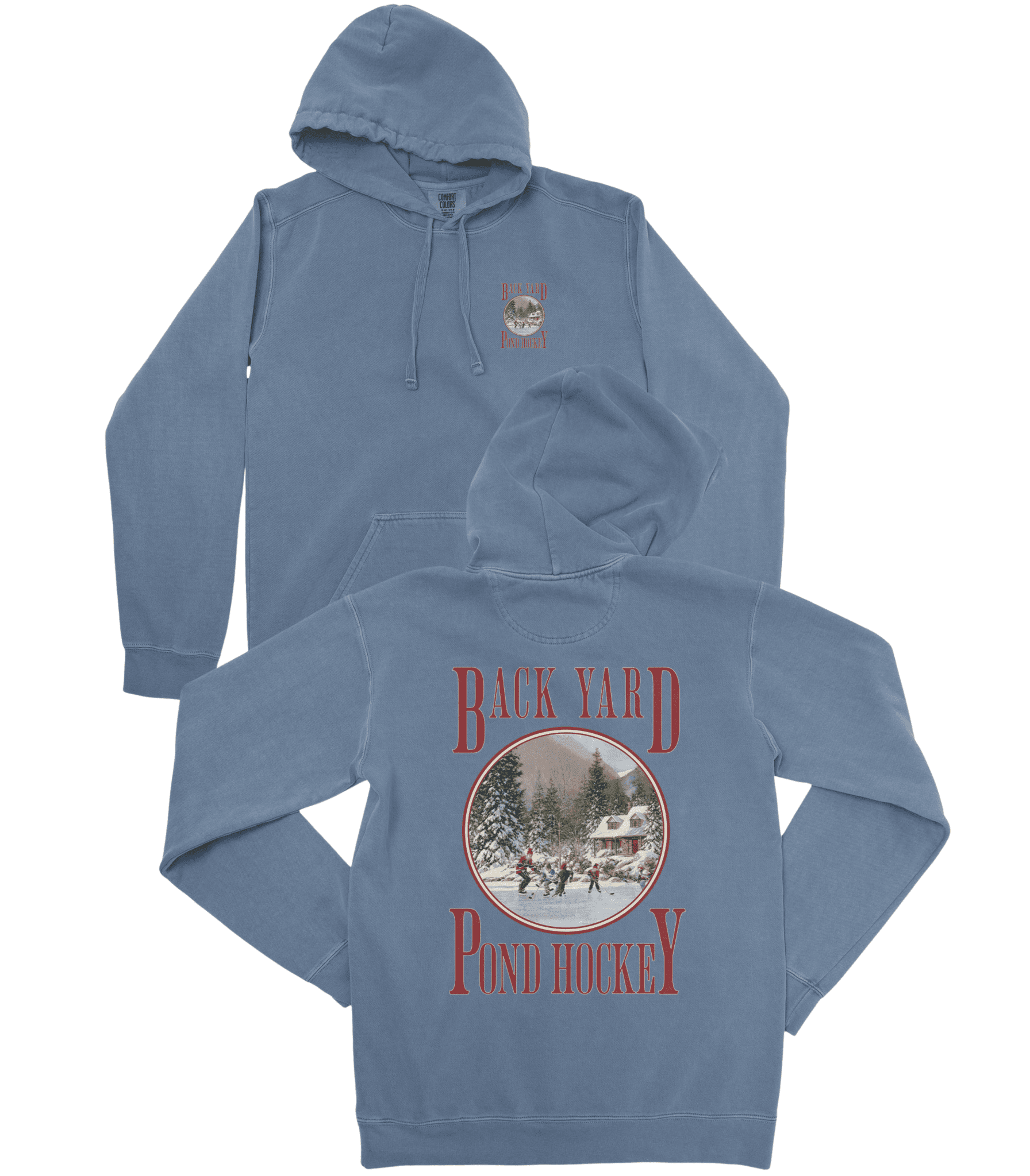 Back Yard Pond Hockey Premium Hoodie - Old Time Sports