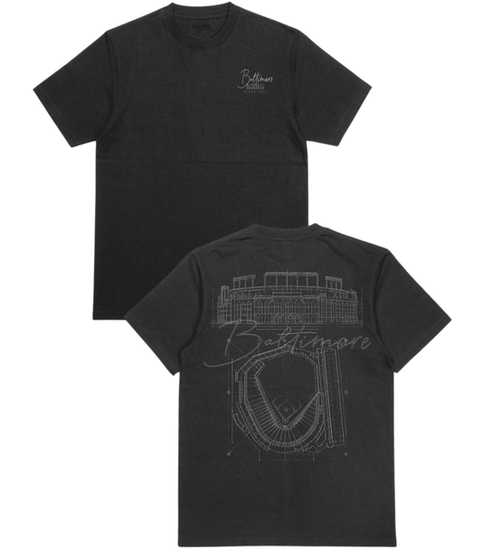Baltimore Blueprints T-Shirt - Old Time Sports