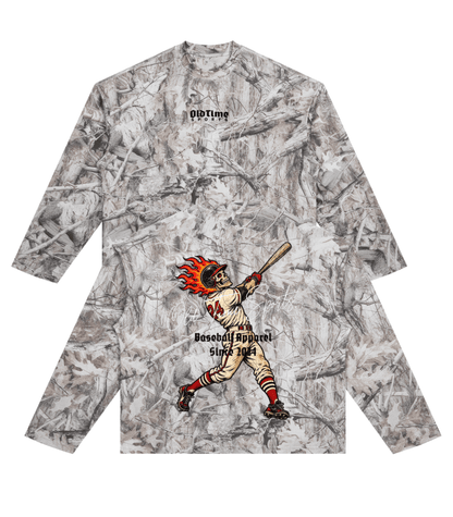Baseball Mascot Waffle Camo Longsleeve - Old Time Sports