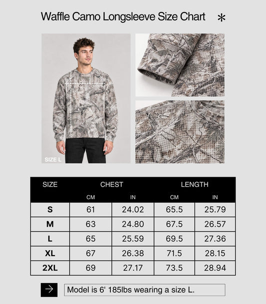 Baseball Mascot Waffle Camo Longsleeve - Old Time Sports