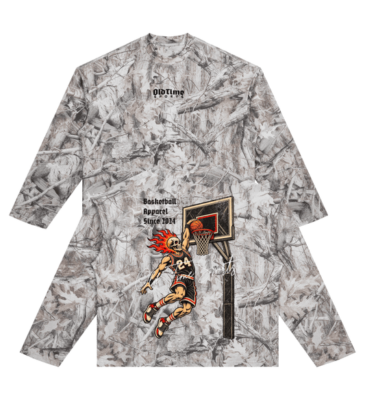 Basketball Mascot Waffle Camo Longsleeve - Old Time Sports