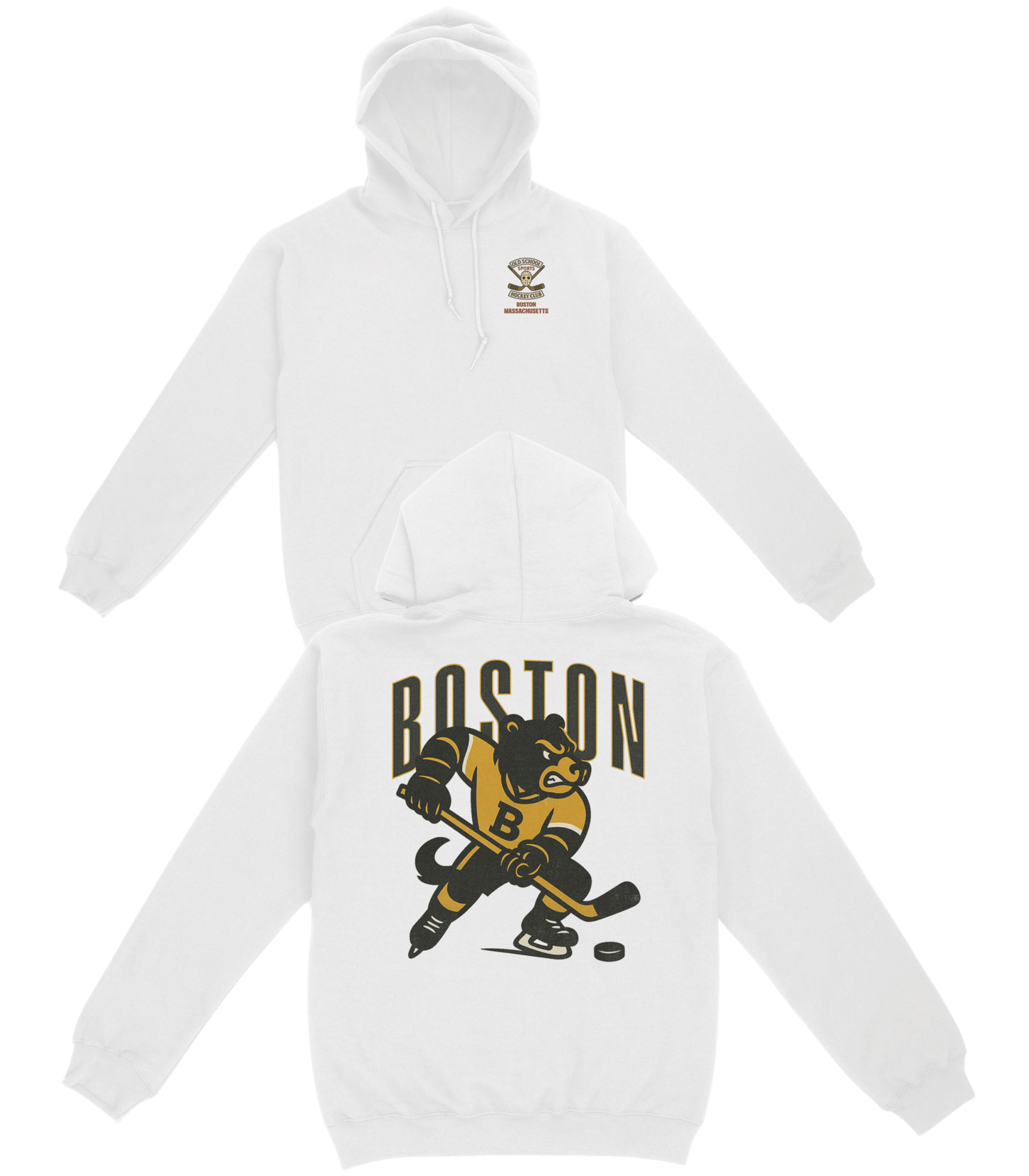Boston Hockey v1 Basic Hoodie - Old Time Sports