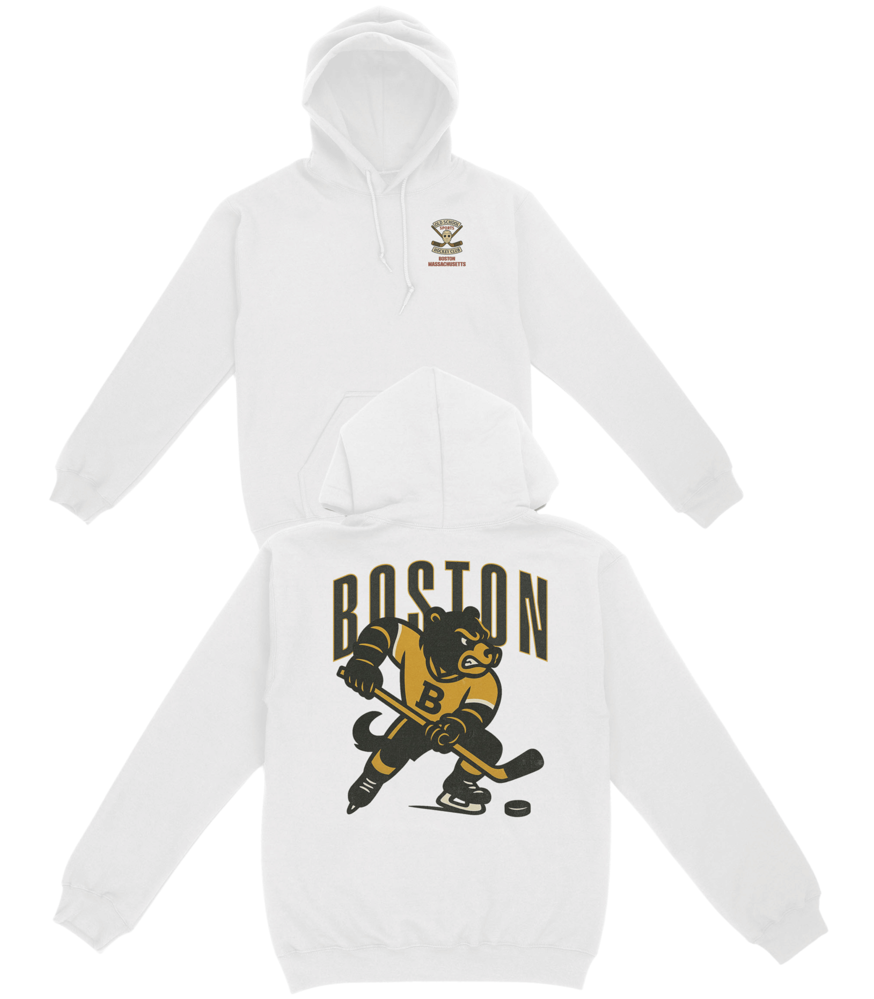 Boston Hockey v1 Basic Hoodie - Old Time Sports