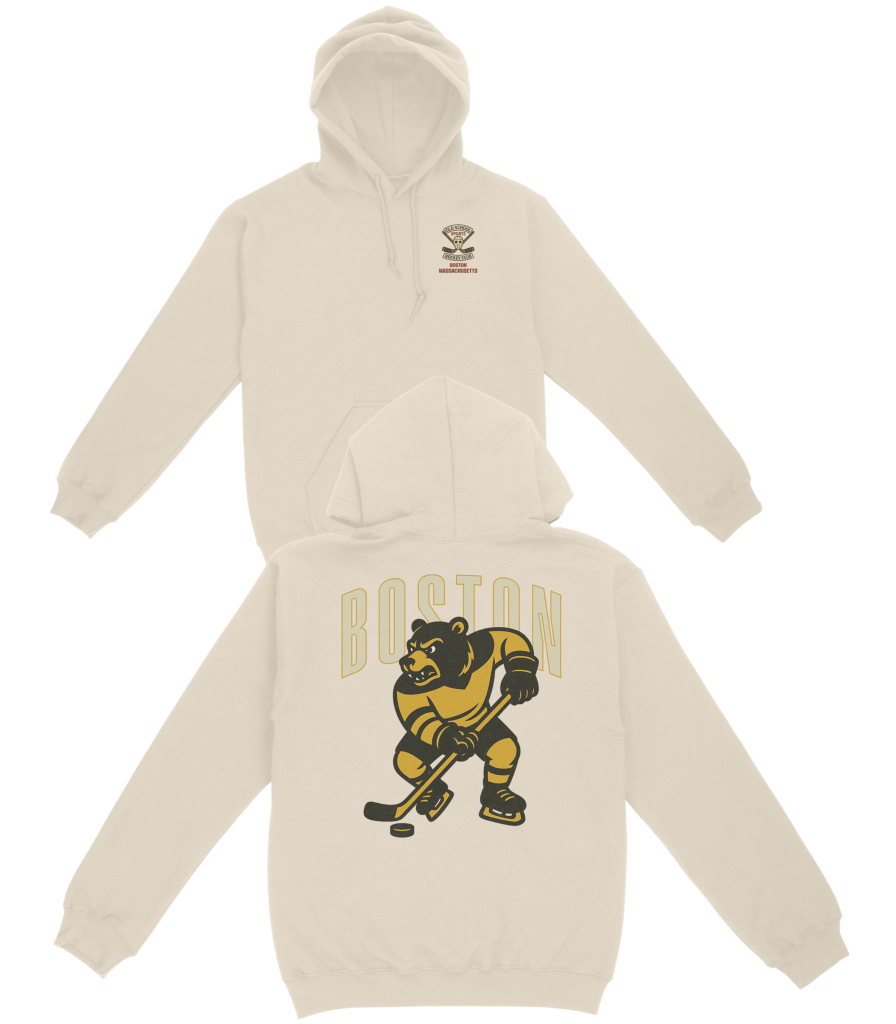 Boston Hockey v2 Basic Hoodie - Old Time Sports