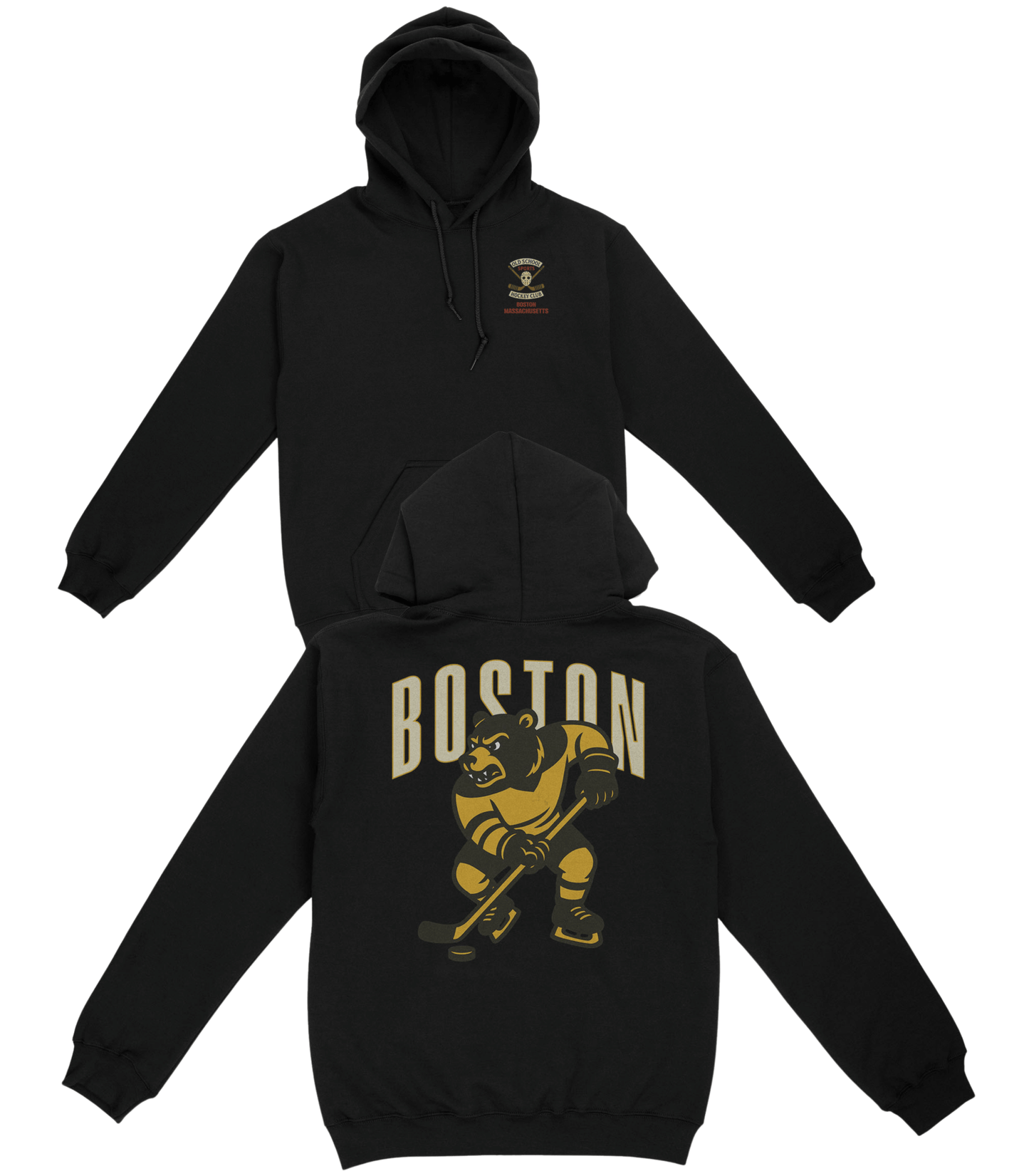 Boston Hockey v2 Basic Hoodie - Old Time Sports