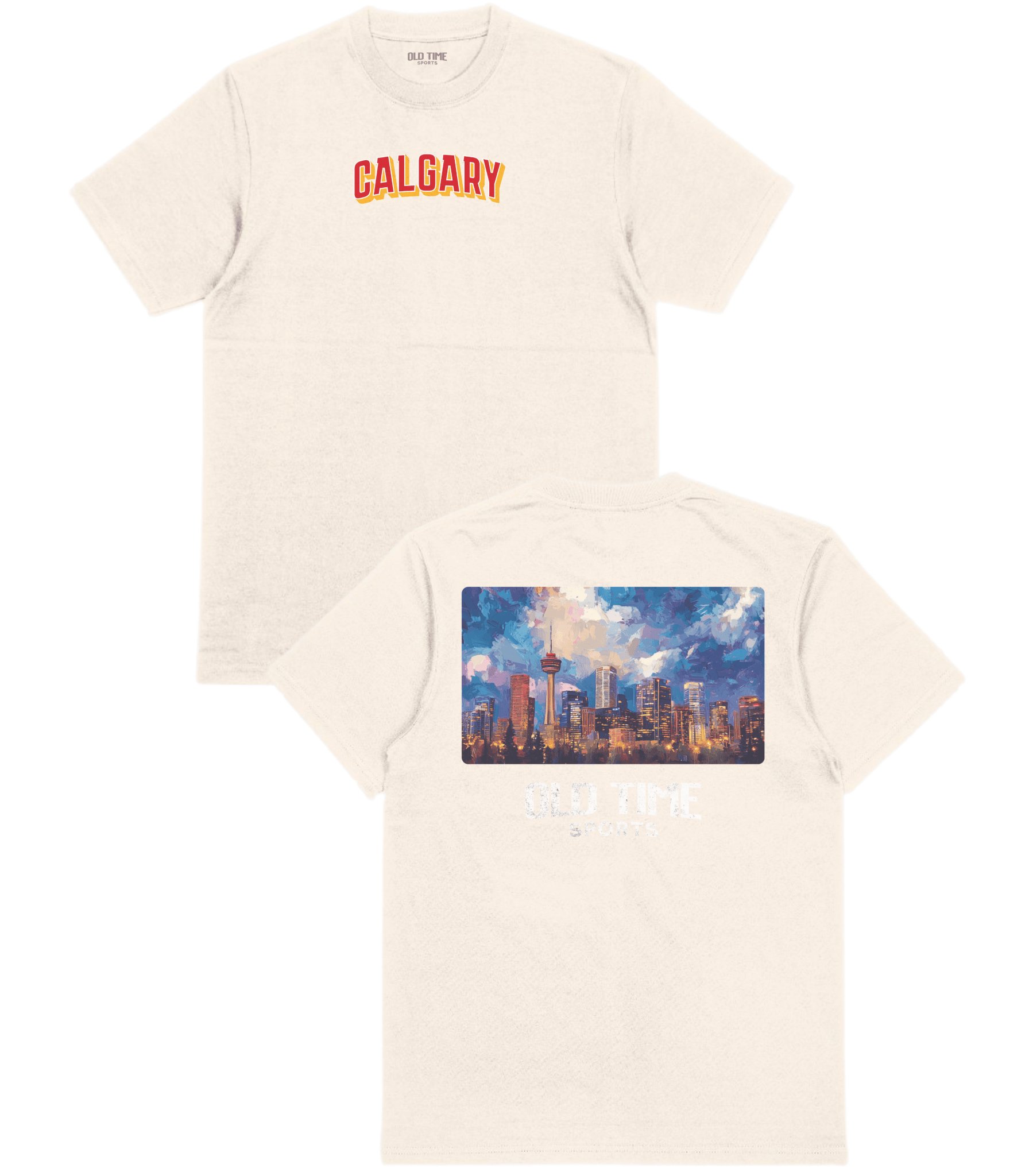 Calgary Hockey Cityscape T-Shirt - Old Time Sports