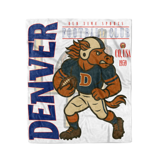 Denver Football 50x60in Fleece Blanket - Old Time Sports
