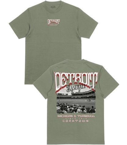 DET Baseball Poster v2 T-Shirt - Old Time Sports