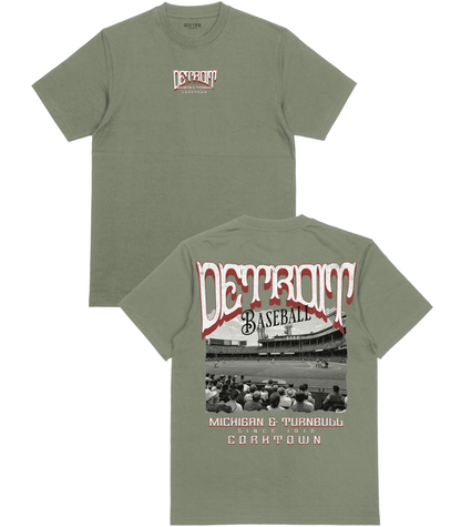 DET Baseball Poster v2 T-Shirt - Old Time Sports