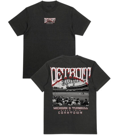 DET Baseball Poster v2 T-Shirt - Old Time Sports