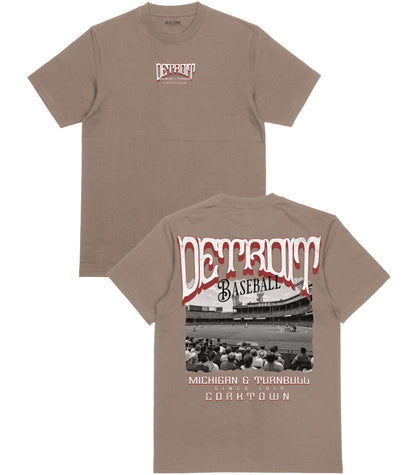 DET Baseball Poster v2 T-Shirt - Old Time Sports