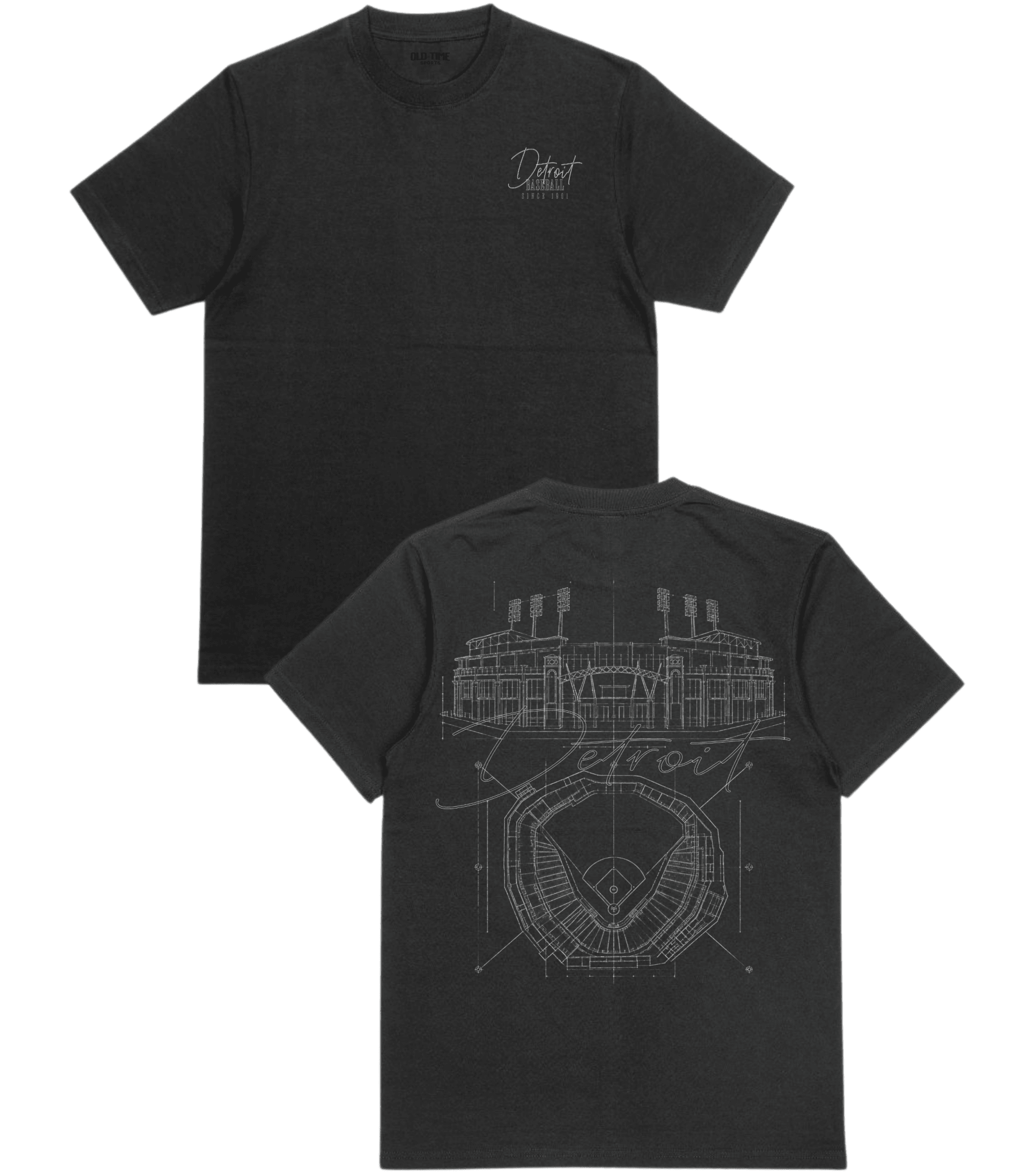 Detroit Blueprints T-Shirt - Old Time Sports