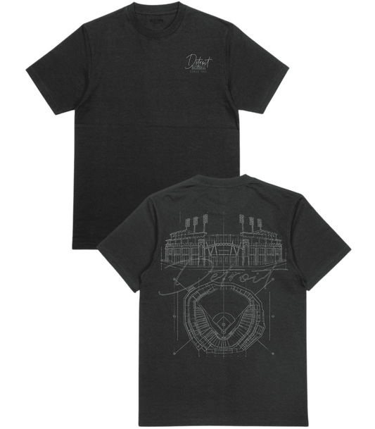 Detroit Blueprints T-Shirt - Old Time Sports