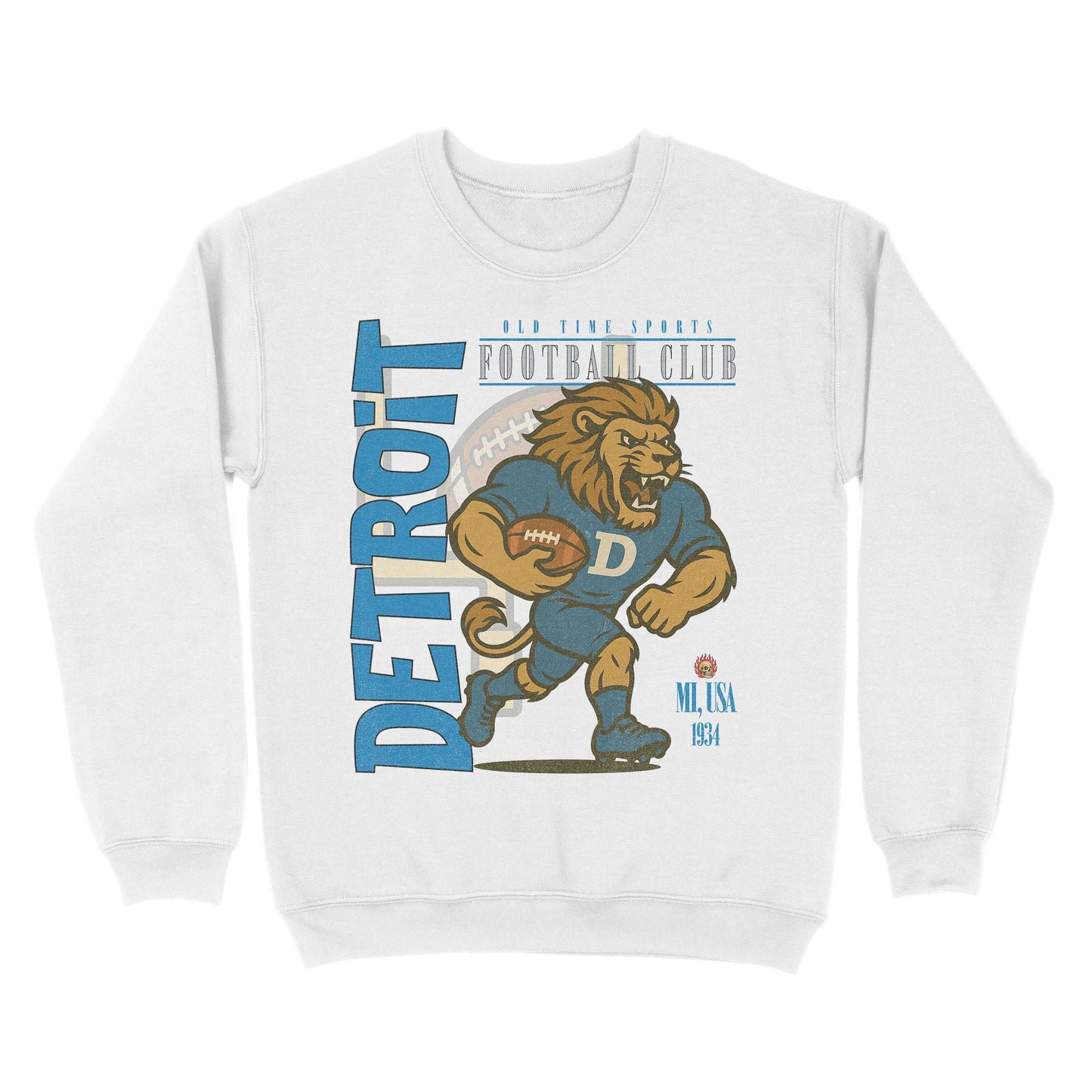 Detroit Football Basic Crewneck - Old Time Sports