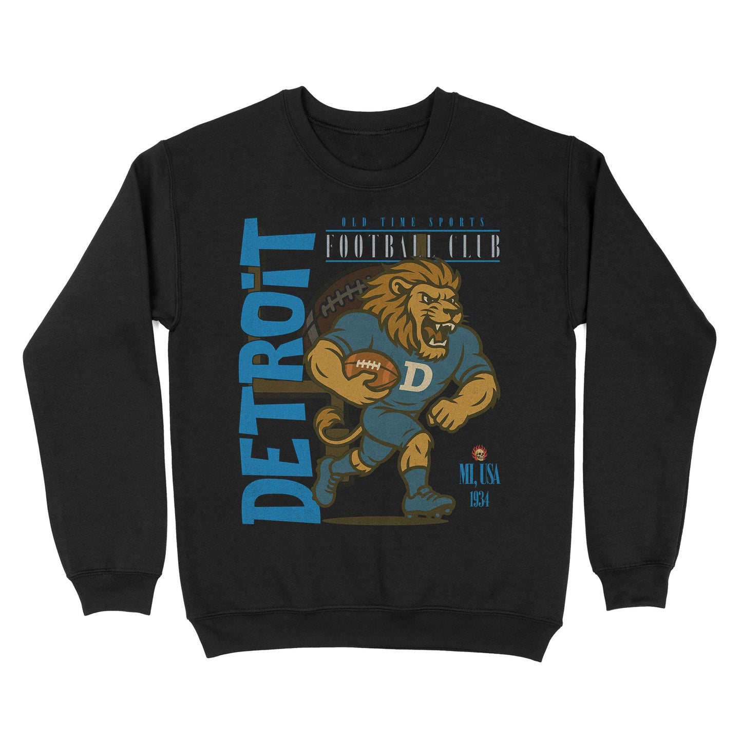 Detroit Football Basic Crewneck - Old Time Sports