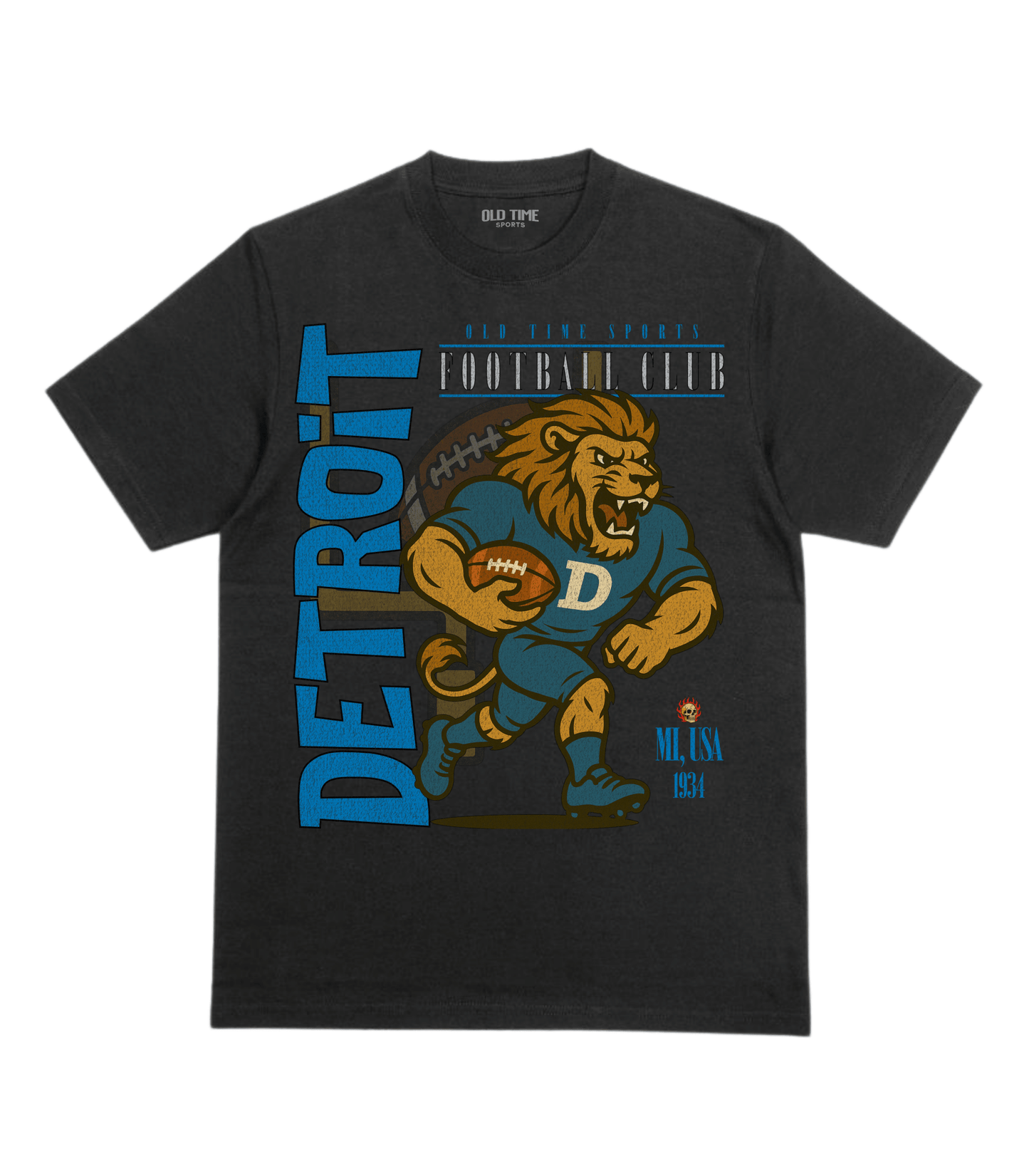 Detroit Football v2 T-Shirt - Old Time Sports