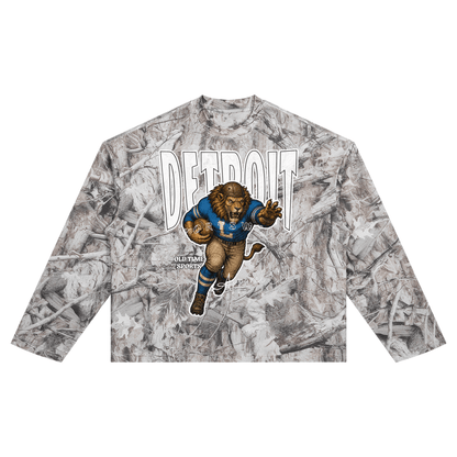 Detroit Football Waffle Camo Longsleeve - Old Time Sports