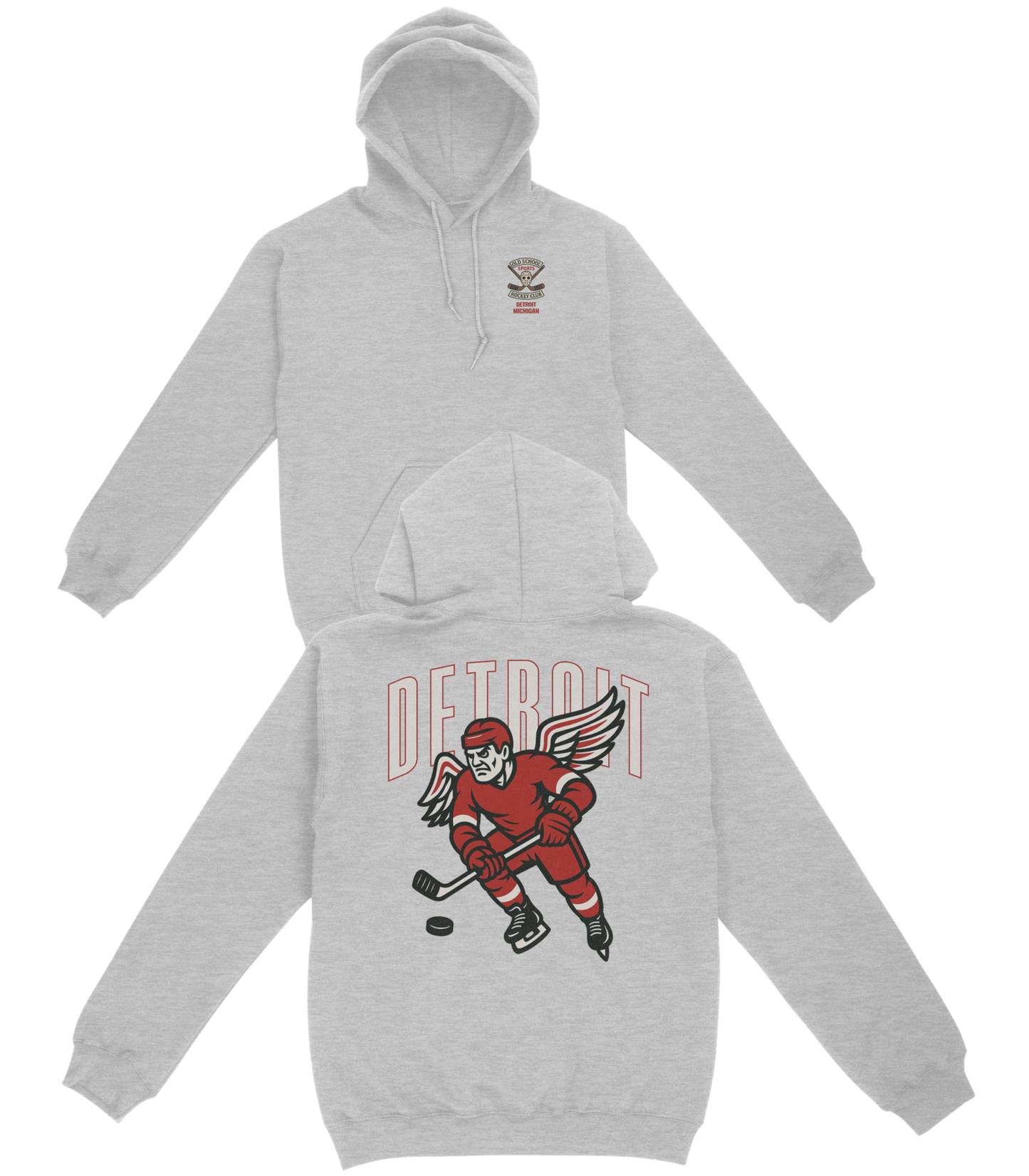 Detroit Hockey v1 Basic Hoodie - Old Time Sports