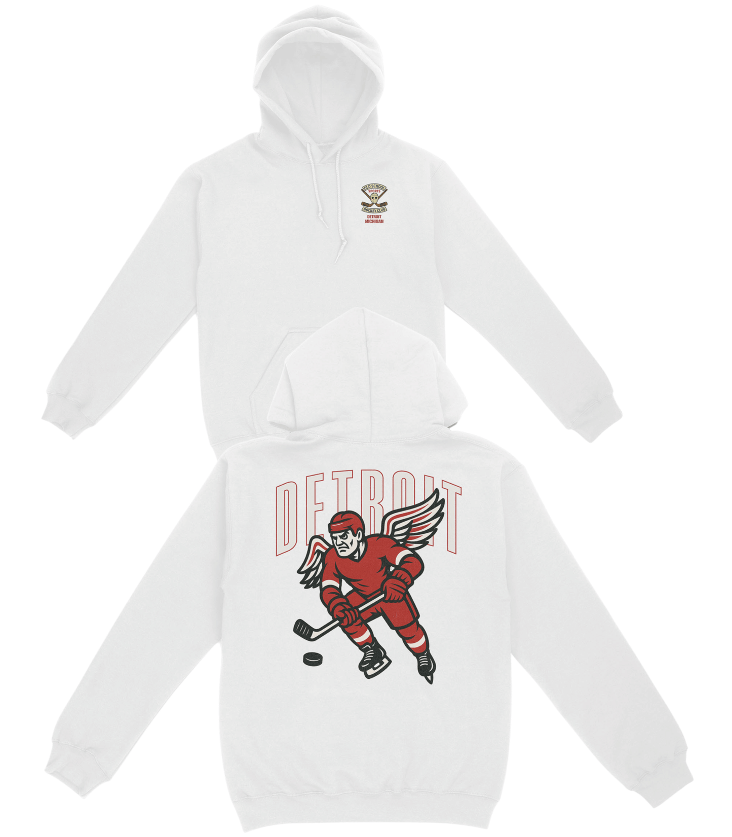 Detroit Hockey v1 Basic Hoodie - Old Time Sports