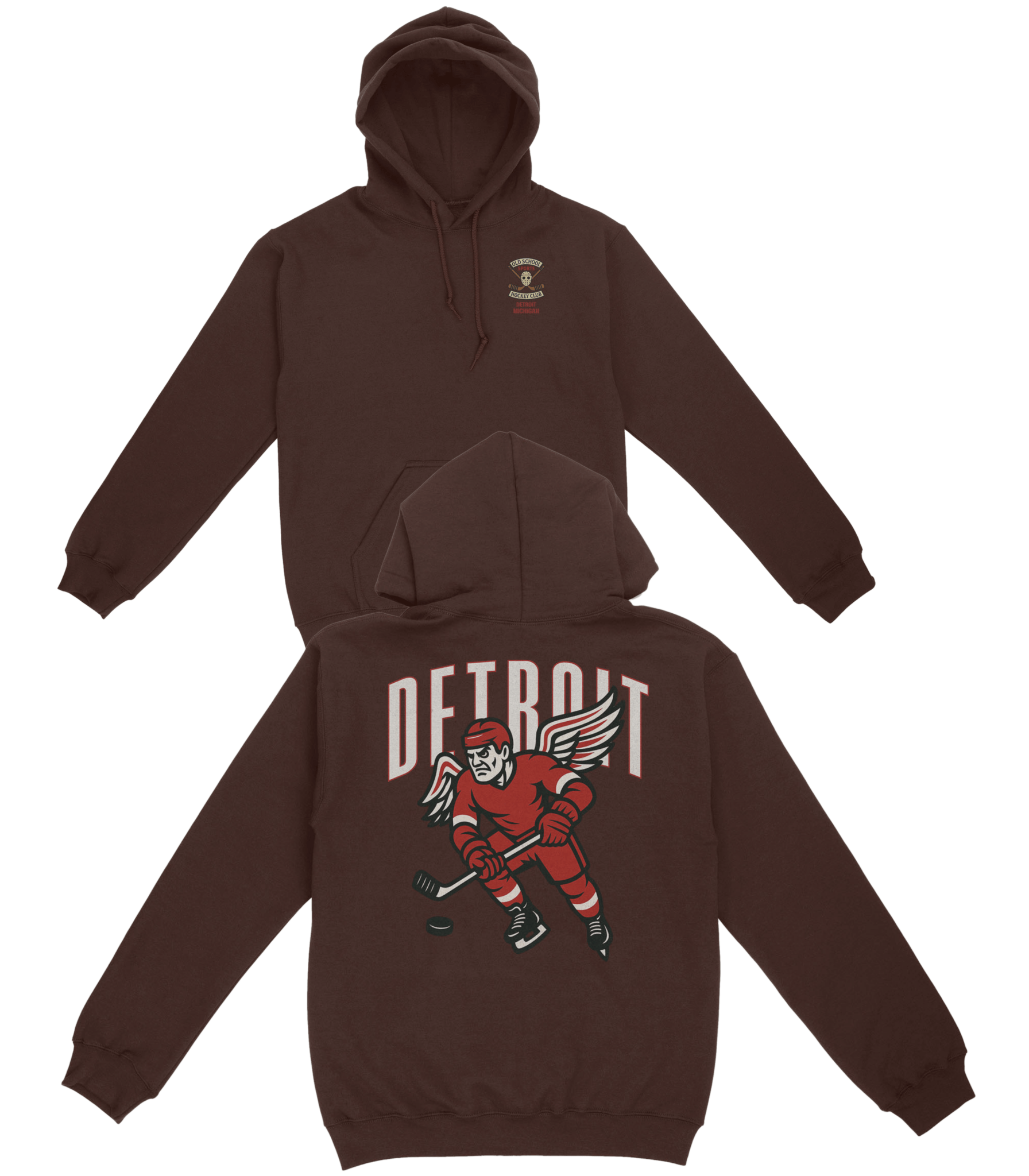 Detroit Hockey v1 Basic Hoodie - Old Time Sports