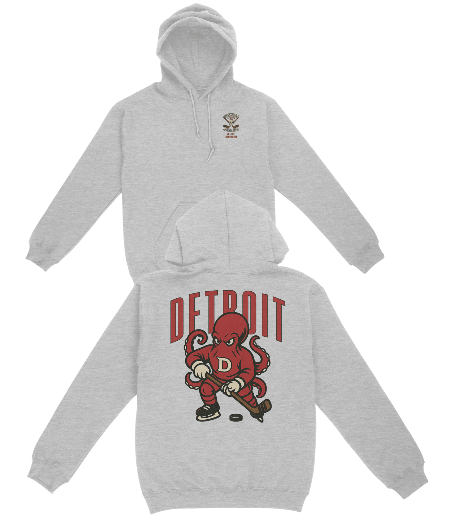 Detroit Hockey v2 Basic Hoodie - Old Time Sports