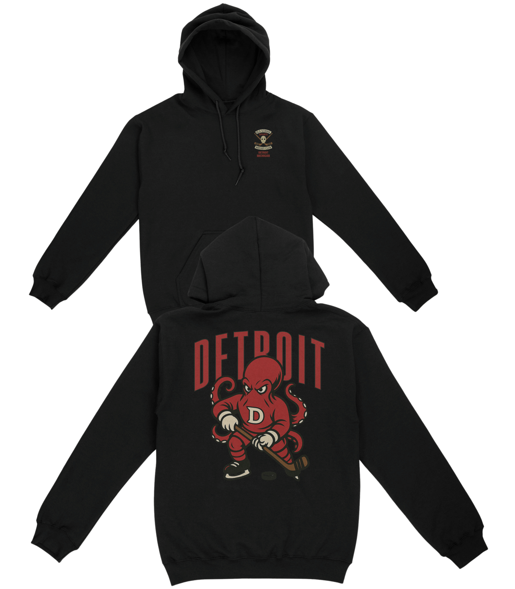 Detroit Hockey v2 Basic Hoodie - Old Time Sports