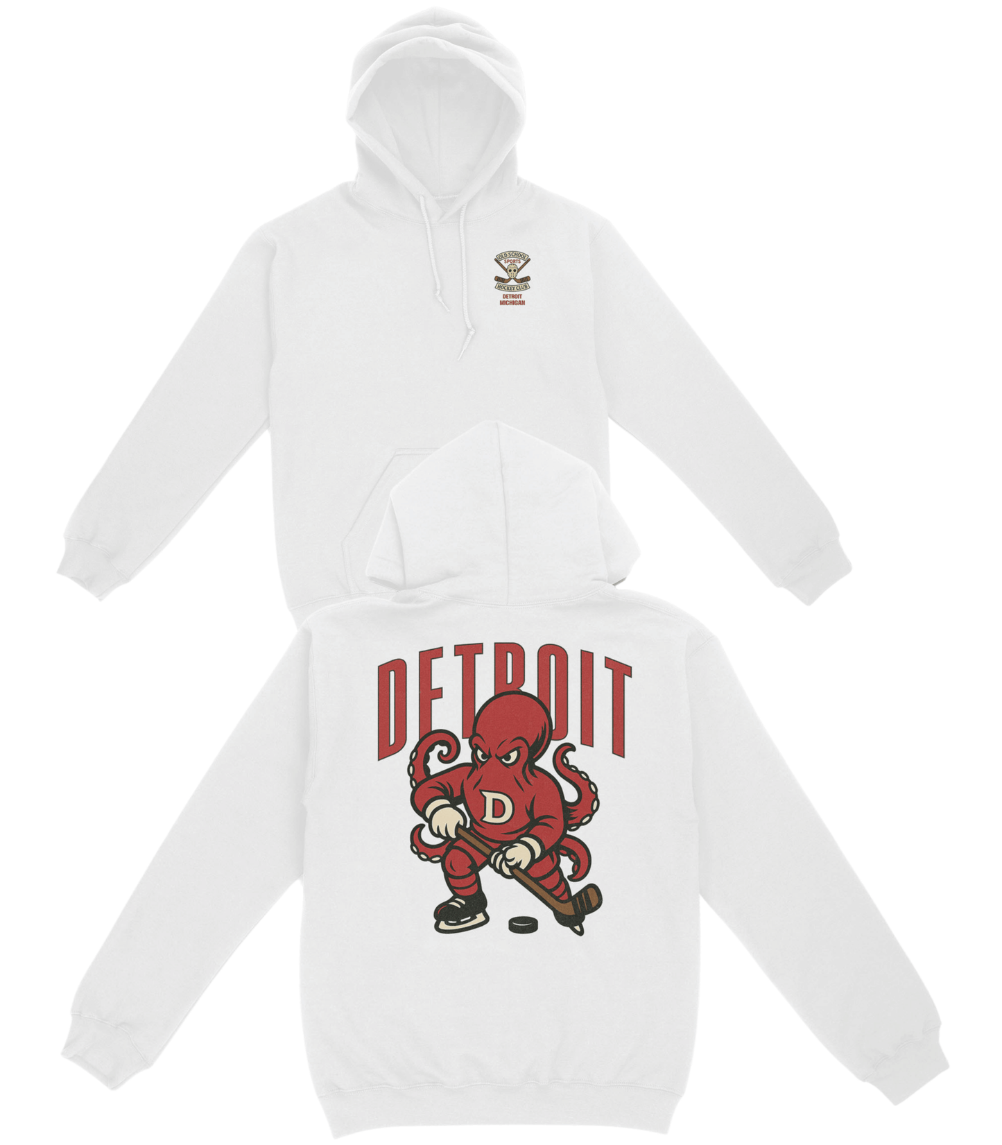 Detroit Hockey v2 Basic Hoodie - Old Time Sports
