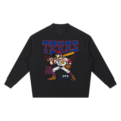 texas,baseball,one,knitted,sweater,unisex,tapstitch,dtg