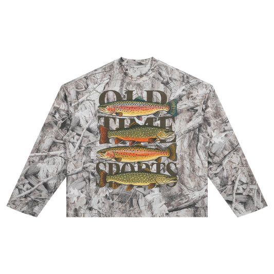 Fish Waffle Camo Longsleeve - Old Time Sports