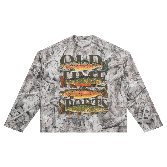 Fish Waffle Camo Longsleeve - Old Time Sports