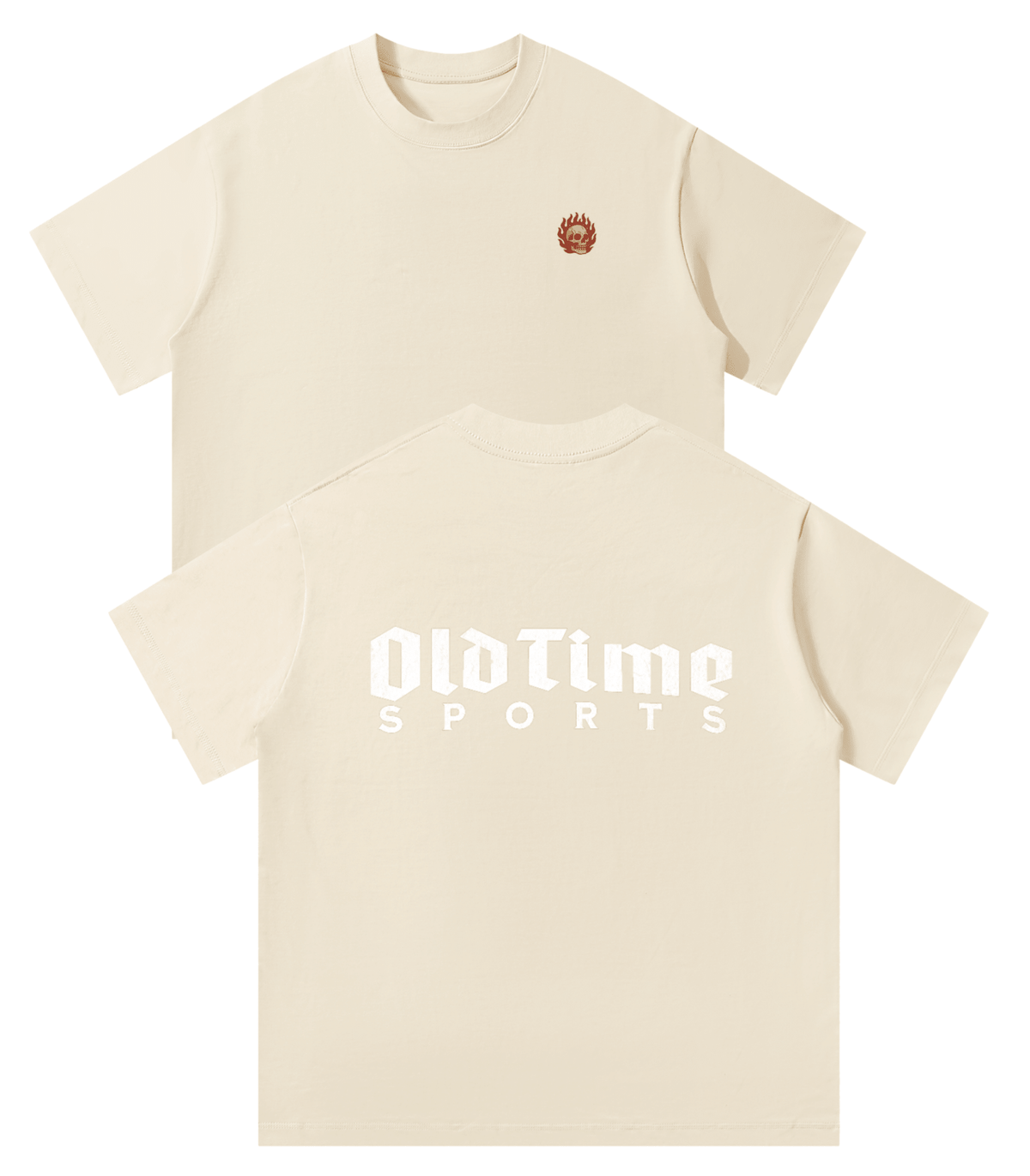 Flaming Skull Heavyweight Tee - Old Time Sports