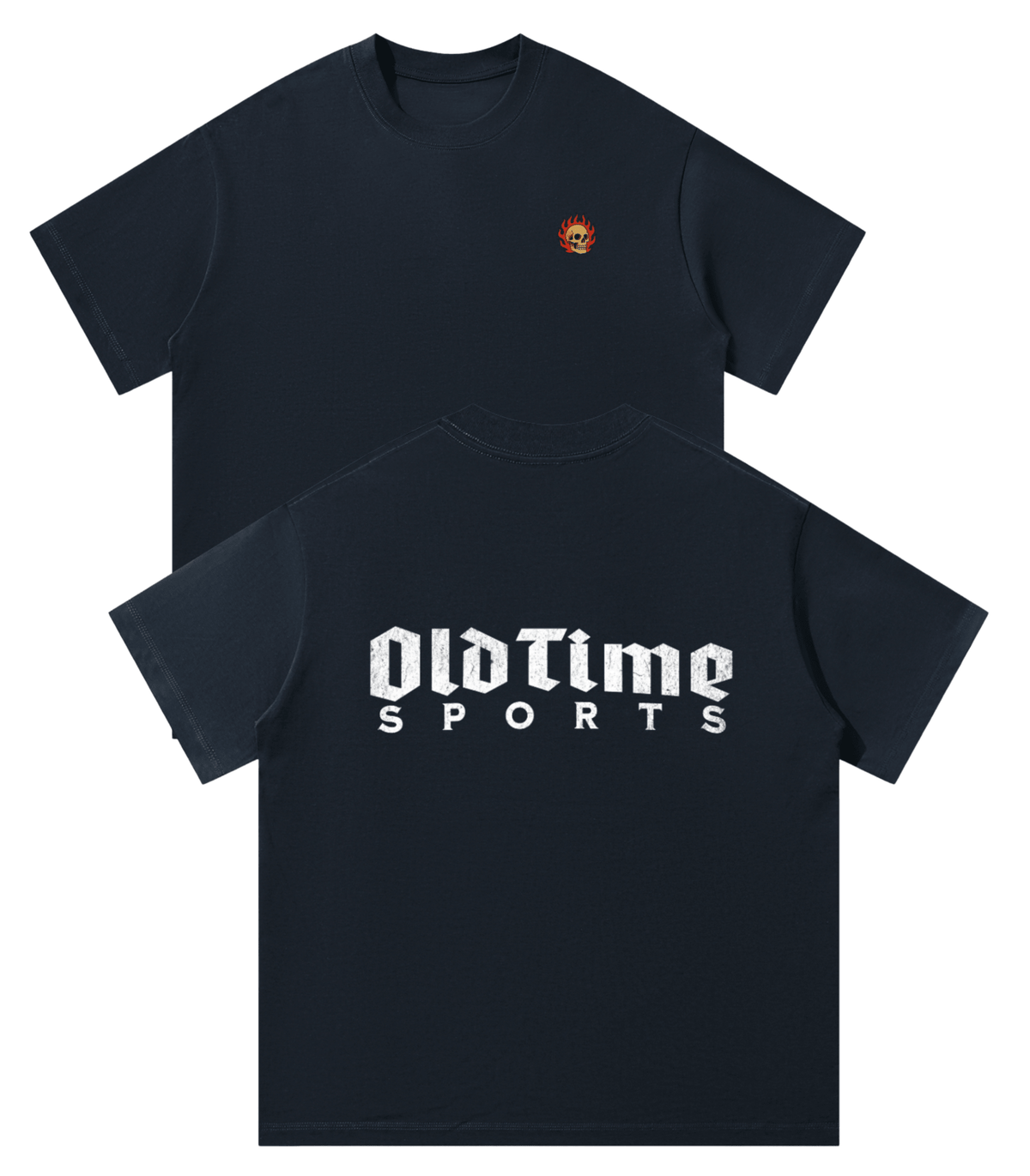 Flaming Skull Heavyweight Tee - Old Time Sports